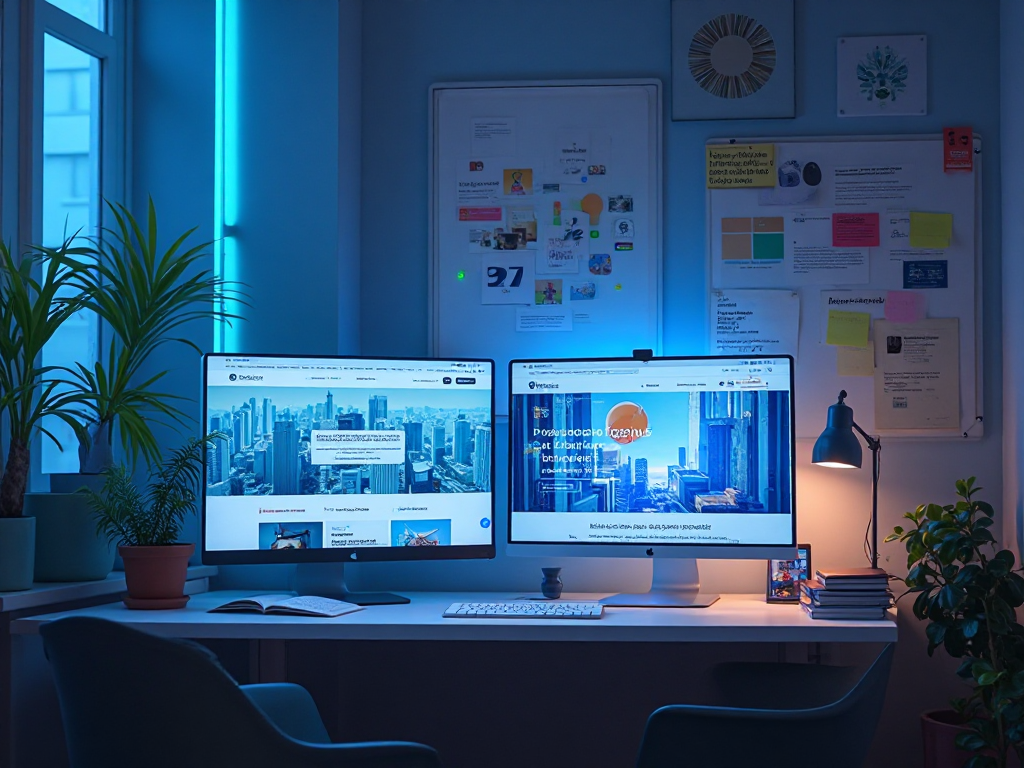 Design workspace with brand color accents